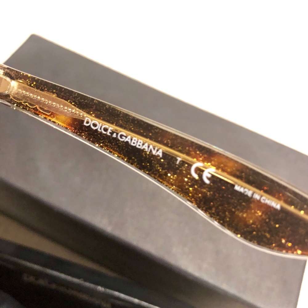 Dolce & Gabbana Havana Glitter Gold Sunglasses - Picture 2 of 4